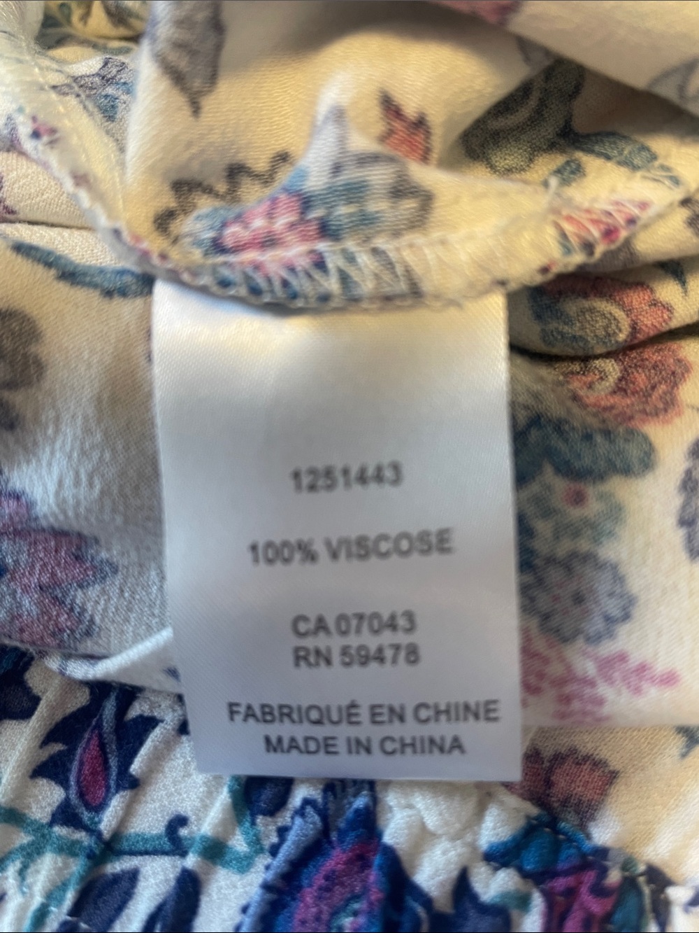 Joie wide leg palazzo pants with Blue and Pink Floral Pattern size L - Picture 6 of 10